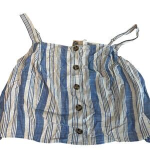 Torrid Women's Plus Size Linen Blend Button-Front Crop Tank - Size 5 - NWT